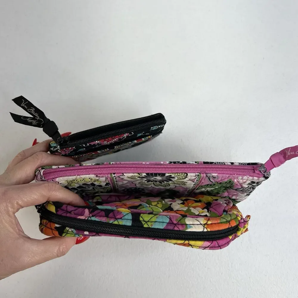 Vera‎ Bradley Va Va Bloom Priscilla Pink Parisian Paisley Accessories Lot of 3
